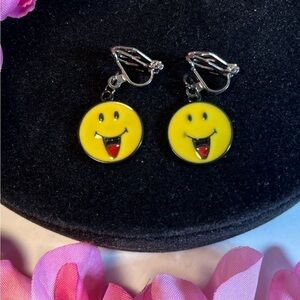 Women’s, Gir'ls Cute Smiley Face Clip On Earrings